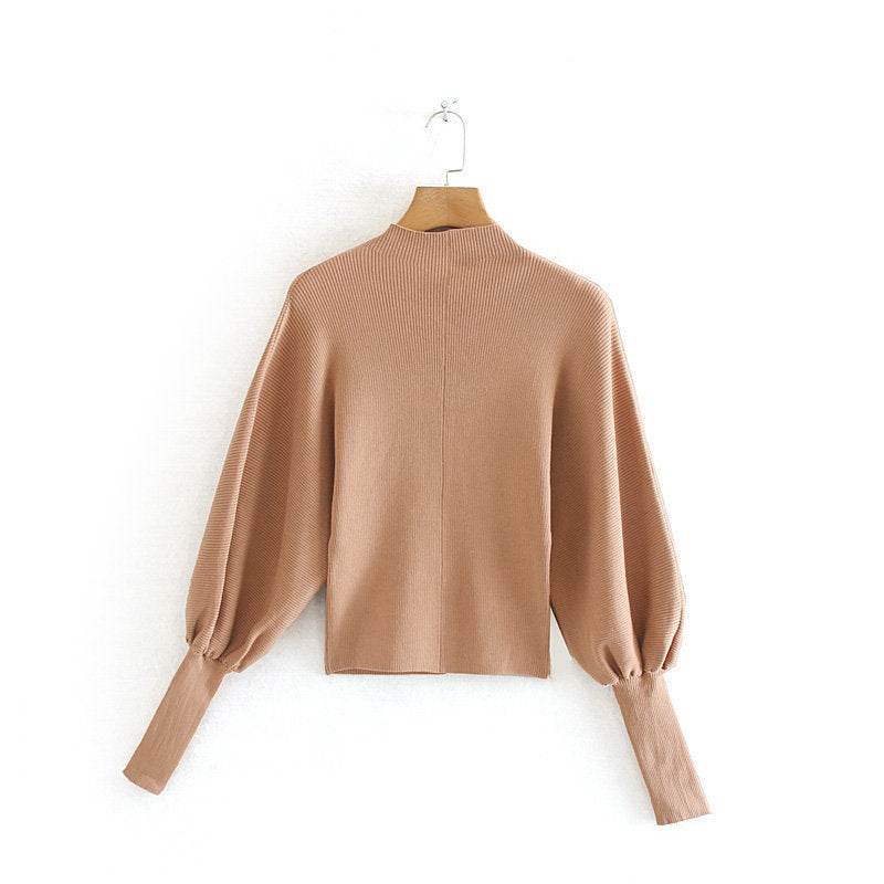 Turtleneck Pullover Sweater - Mubimart