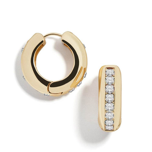 Diamond single hoop earrings - Mubimart
