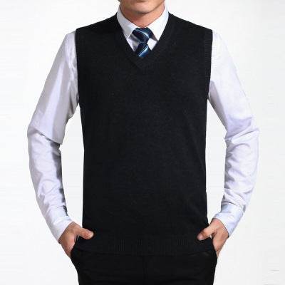 Men's cashmere vest sweater waistcoat - Mubimart
