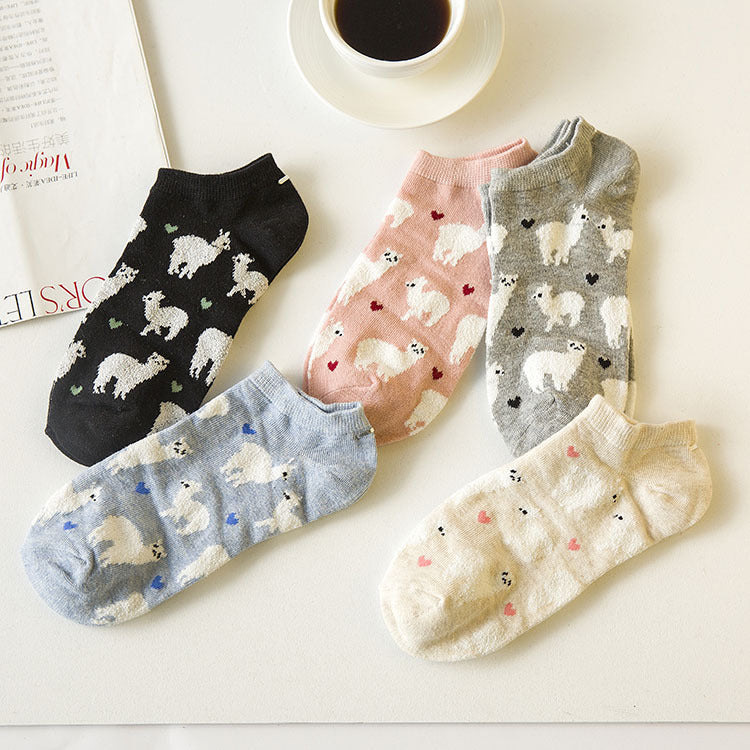 Cotton Short Ankle Socks - Mubimart - Ankle socks 