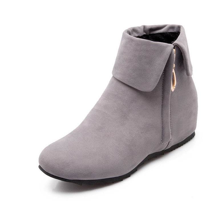 Side zip flat booties - Mubimart