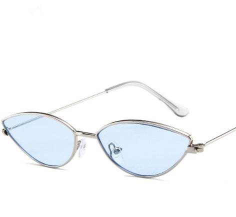 New Cute Sexy Sunglases Retro Cat Eye Sunglasses Women Metal Triangle Vintage Cateye Sun Glasses Female - Mubimart