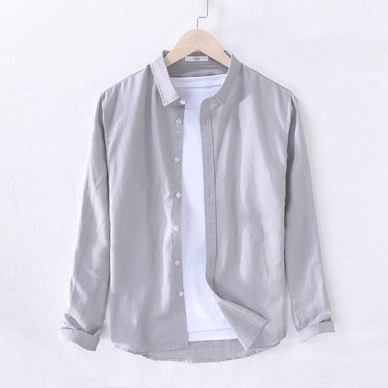 Long sleeve linen shirt - Mubimart