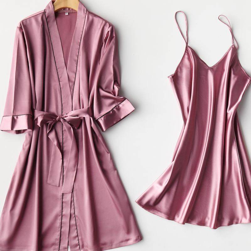 Two-piece suspender nightgown - Mubimart