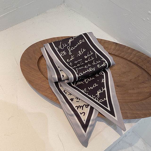 Slender And Narrow Scarves, Retro French Ribbon - Mubimart