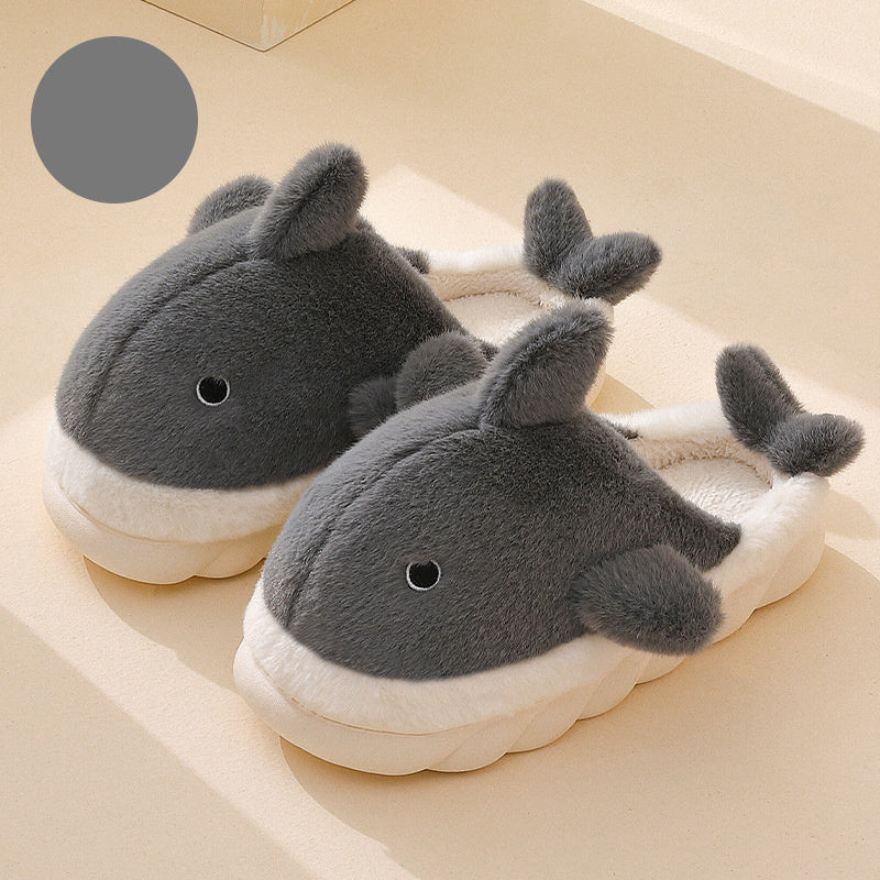 Shark Slippers Soft Sole Furry Shoes Home Bedroom Slippers Women - Mubimart -  