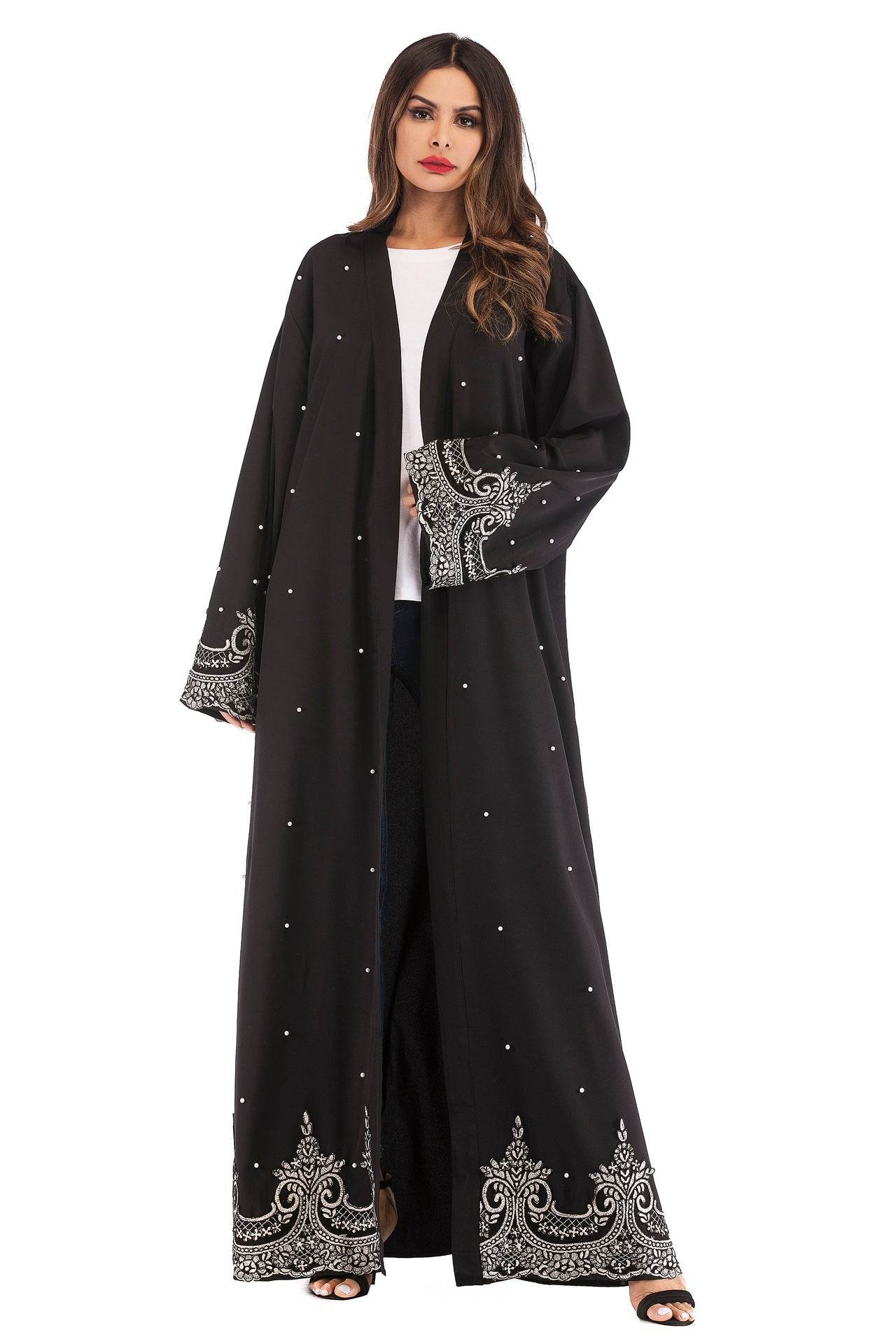 New Style Long-sleeved Embroidered Beaded Robe Women - Mubimart