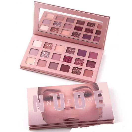 18 Colors Nude Shimmer Matte Eyeshadow Palette Makeup Natural Color Pigmentation Eyeshadow Powder Long Lasting Eyeshadow - Mubimart