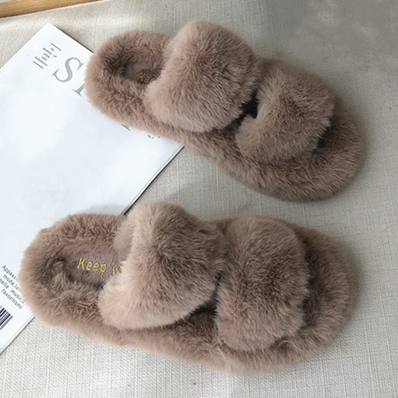 Hairy slippers for women - Mubimart -  