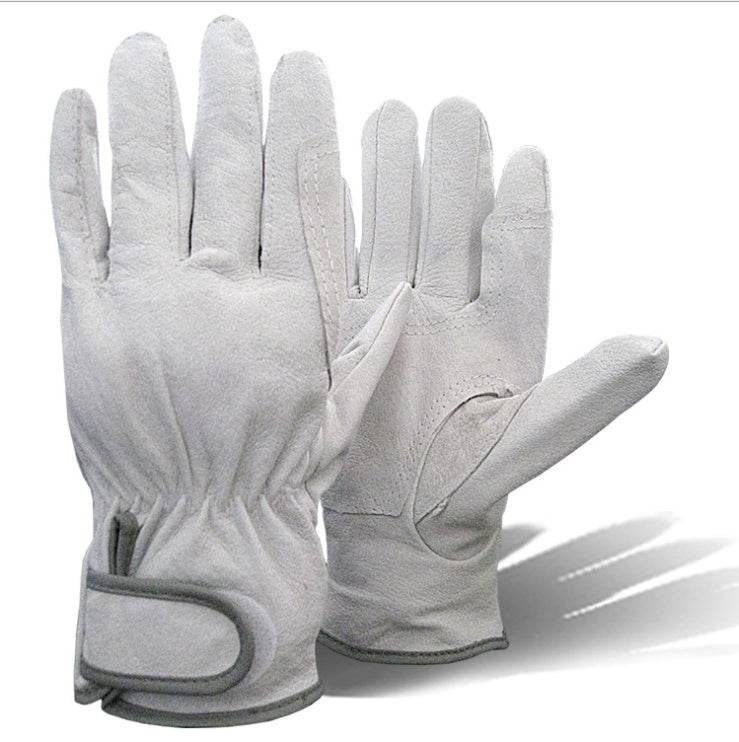 Pigskin protective gloves, electric welder, non-slip gloves, protective gloves - Mubimart