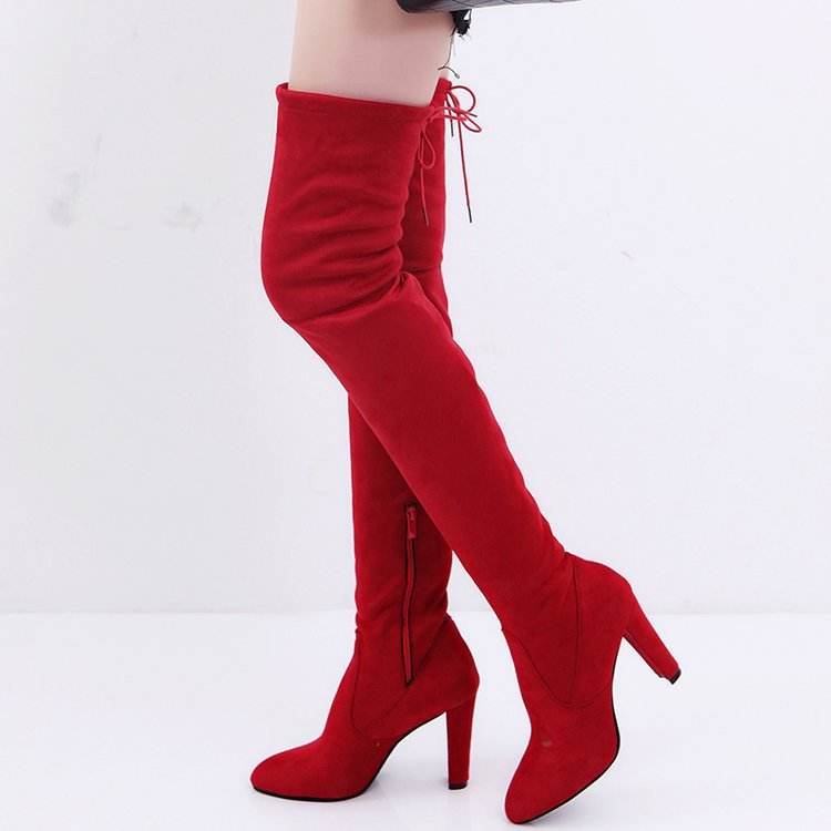 Over the knee boots high heel women's boots - Mubimart
