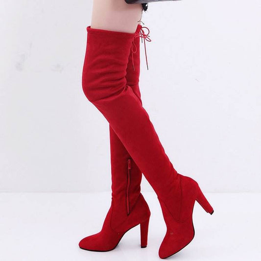Over the knee boots high heel women's boots - Mubimart