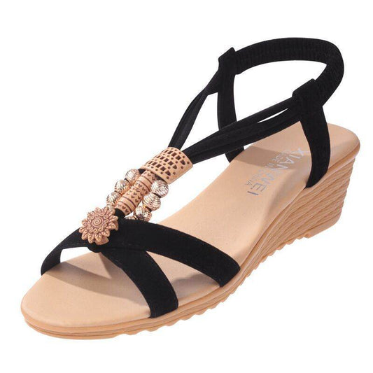 Bohemian wedge sandals - Mubimart