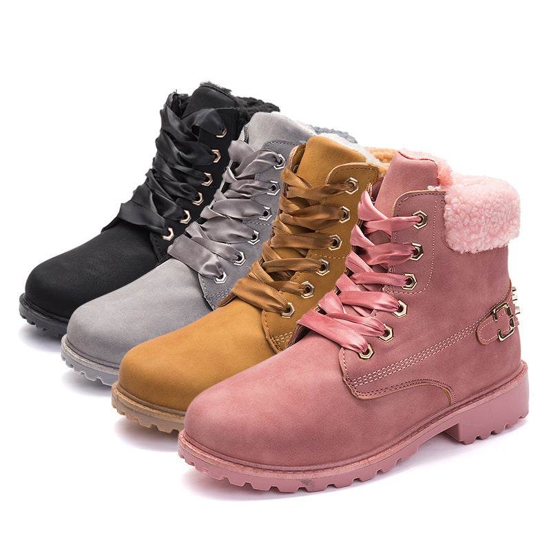 Plus velvet warm short boots rivet women boots - Mubimart