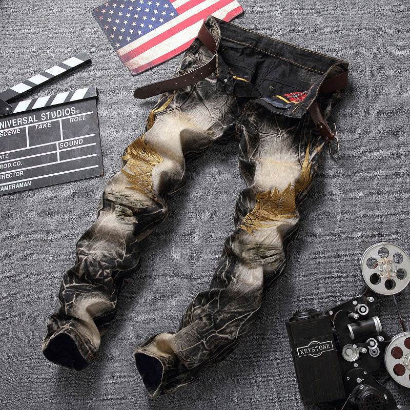 Embroidered jeans - Mubimart