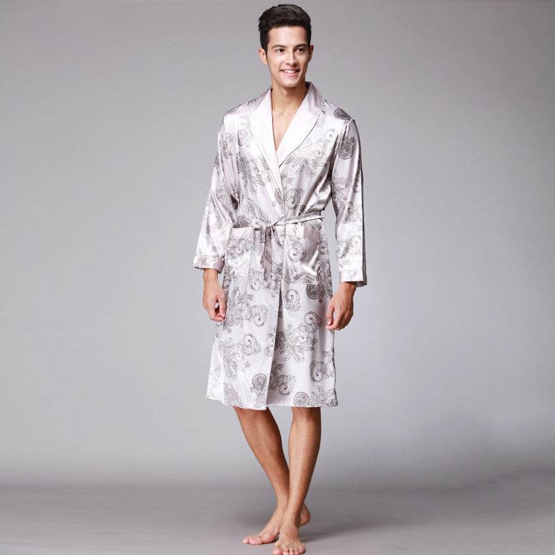 men silk robe - Mubimart