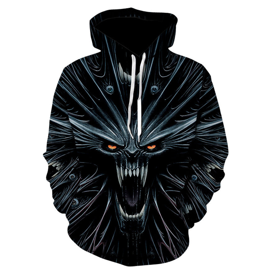 All kinds of fancy scary skull print hoodies