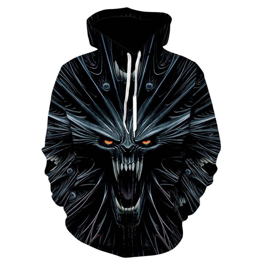 All kinds of fancy scary skull print hoodies - Mubimart