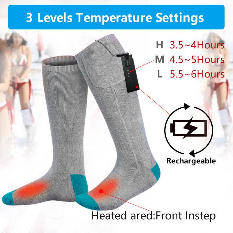 Electric heating socks heating socks electric heating socks heating foot warmer charging foot warming socks - Mubimart