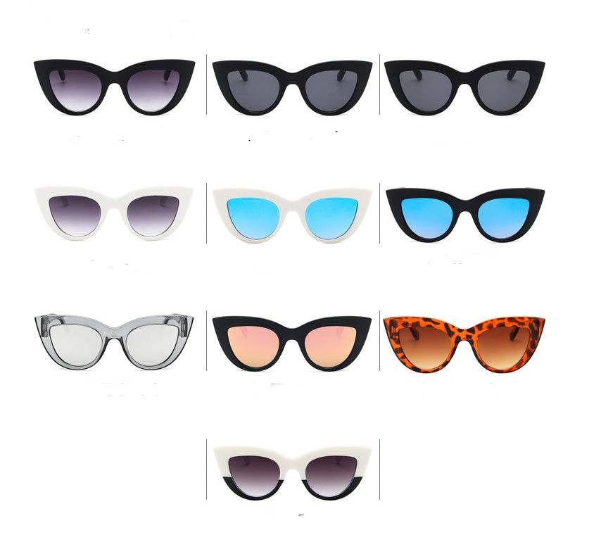 European and American retro cat eye sunglasses trend wild style sunglasses - Mubimart