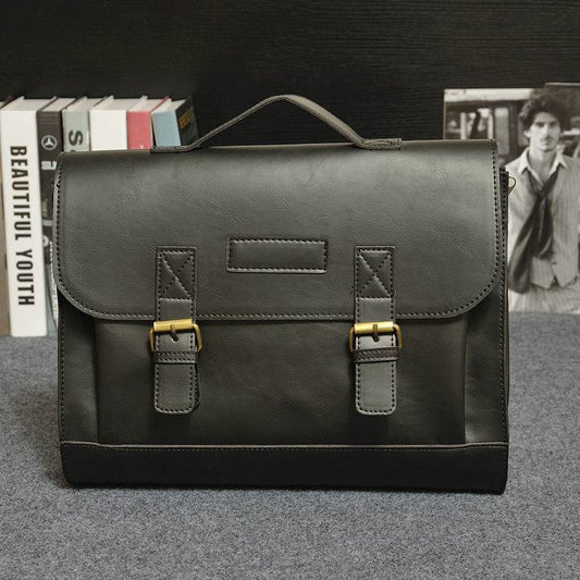 Crazy Horse Leather Tote Briefcase - Mubimart
