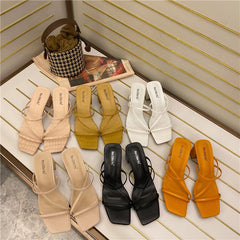 Fashion Slipper Square High Heel Classics Strap Sandal