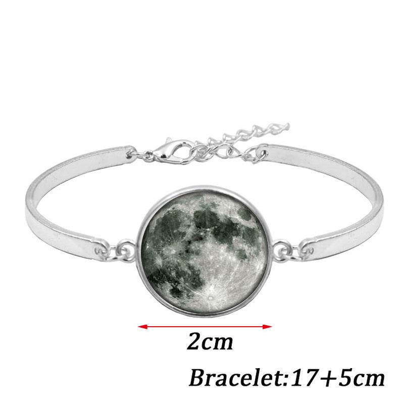Galaxy Moon Time Gemstone Luminous Bracelet - Mubimart