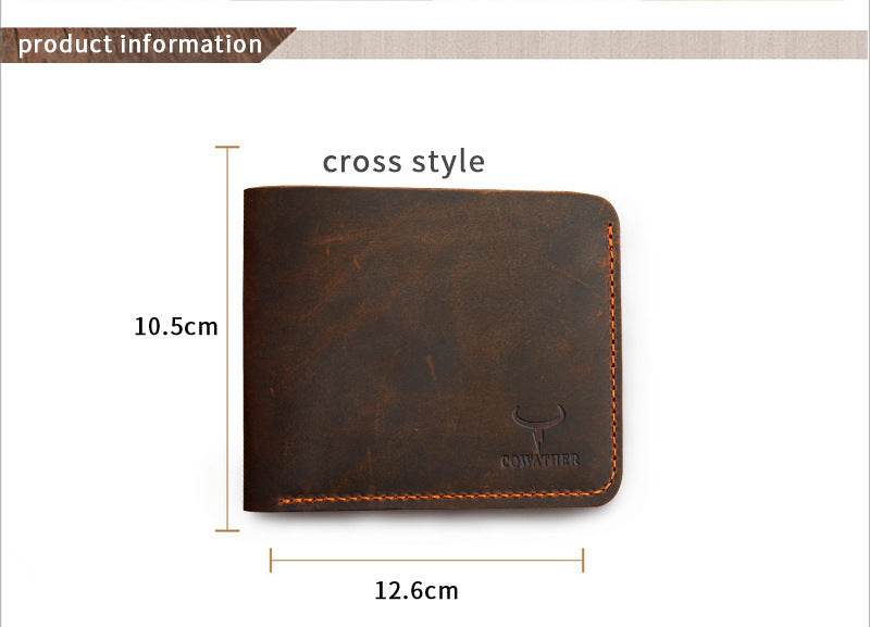 Business Fashion Men Retro Short Wallet - Mubimart