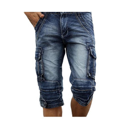 Lässige verkürzte Jeansshorts mit Taschen