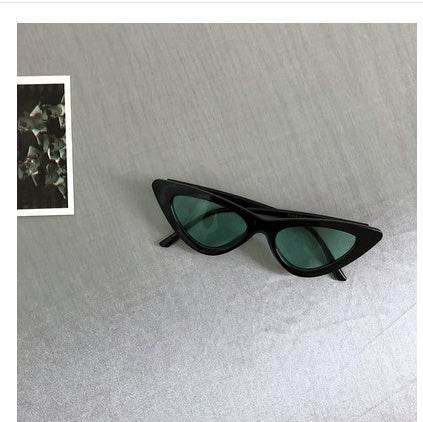 Korean version of the retro retro Harajuku cat eye sunglasses female triangle hip hop European and American net red sunglasses female ins glasses - Mubimart
