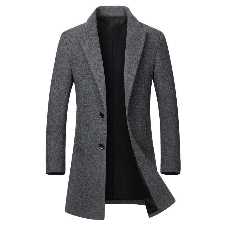 Men's long coat woolen coat trench coat