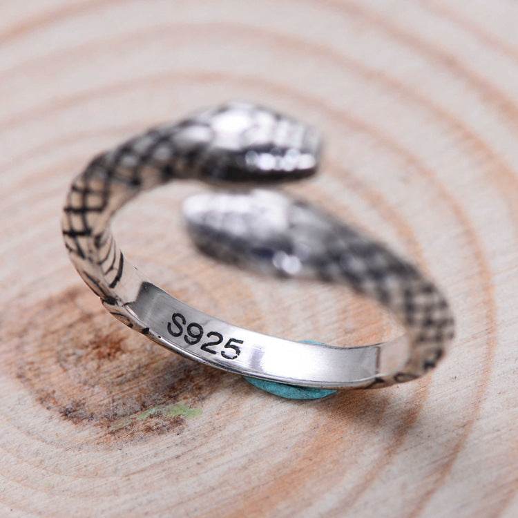 Ladies Silver Snake Ring - Mubimart