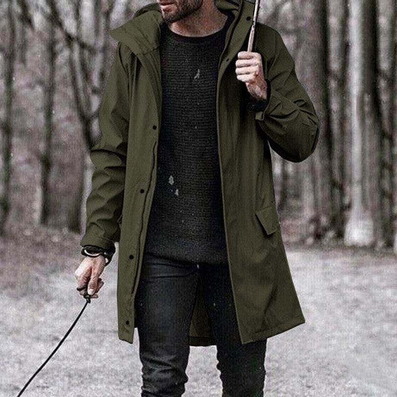 Men's hooded trench coat - Mubimart