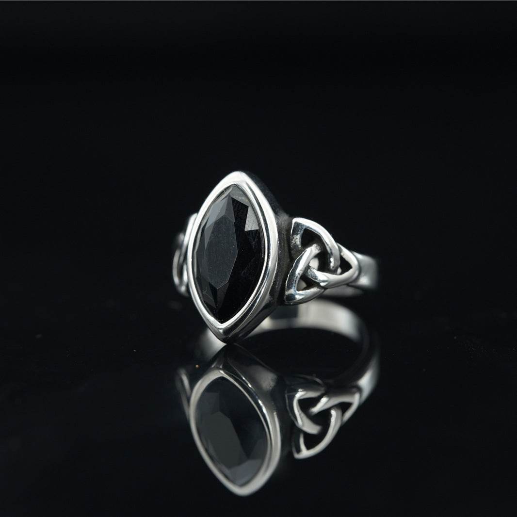 Fashion Retro Gem Titanium Steel Ring For Men And Women Ethnic Style - Mubimart