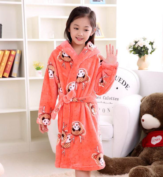 Flannel Children's Nightgown Coral Thicken - Mubimart
