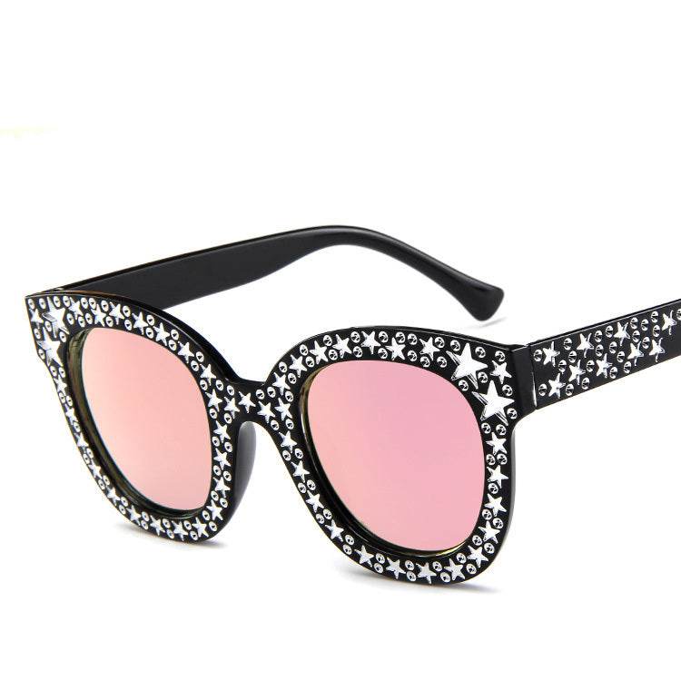Ladies star embellished cat eye marine sunglasses - Mubimart