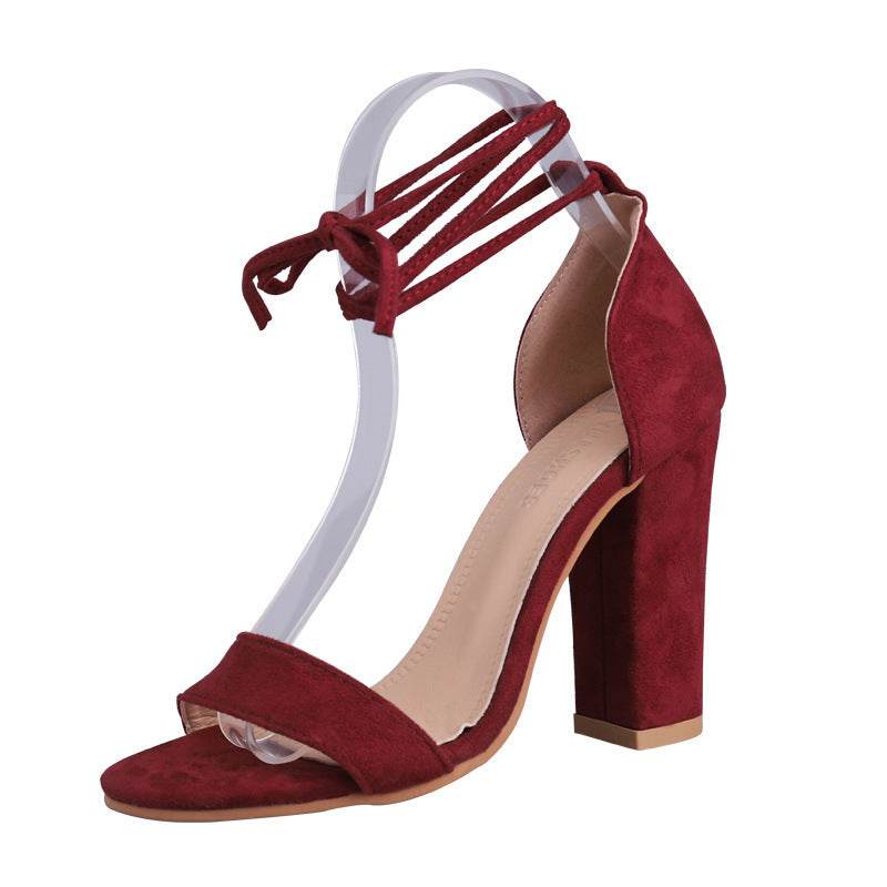 European and American transparent strappy high heel sandals - Mubimart