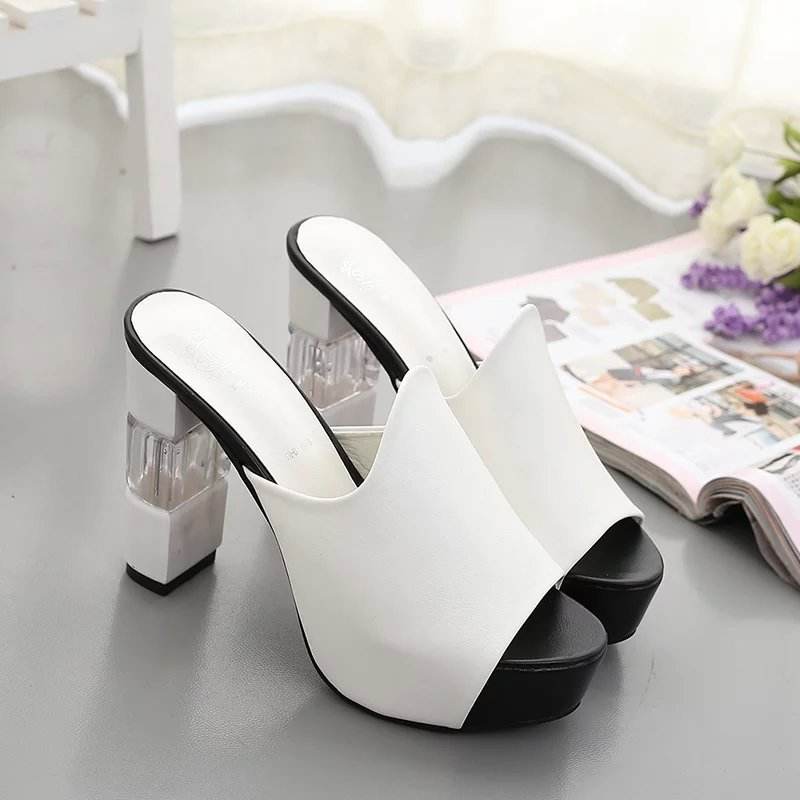 Block high heel platform sandals - Mubimart