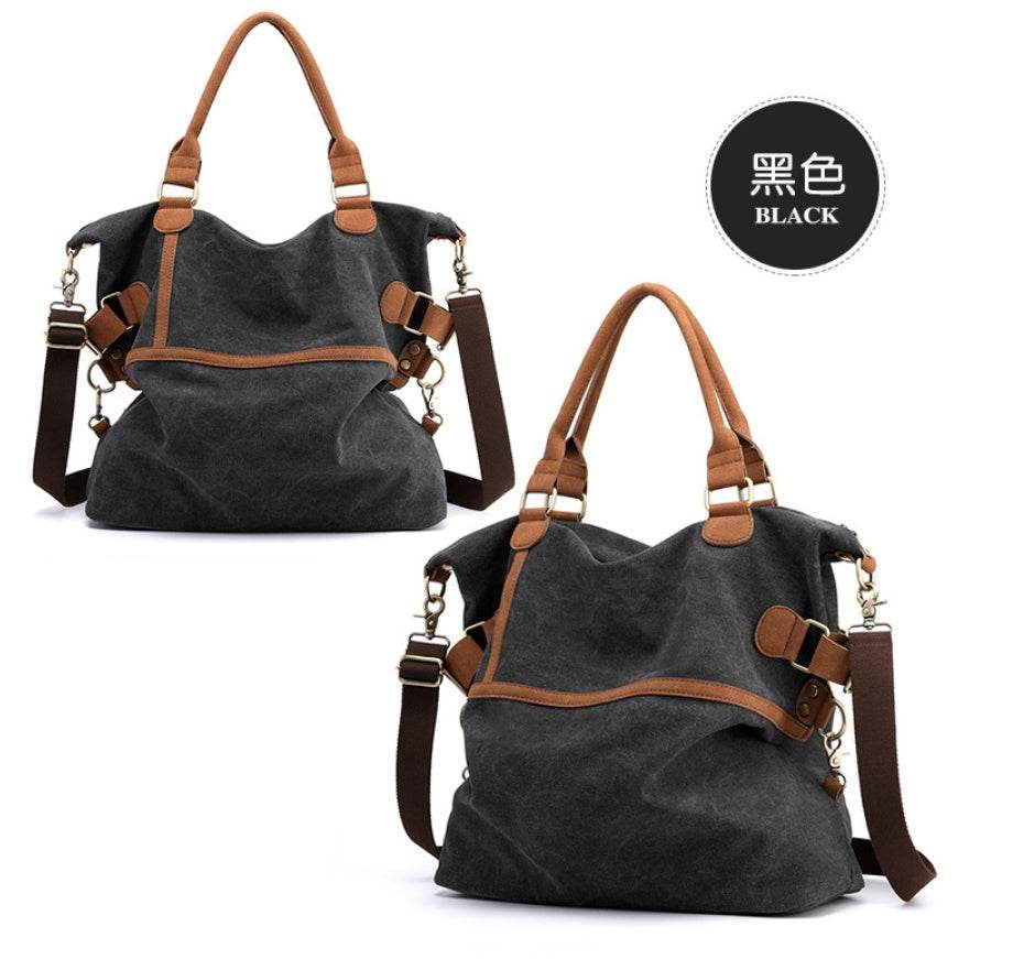 New Leisure Women Cotton Canvas Shoulder Bags High Quality Handbag Tote Shopping Bag High capacity Retro Canvas tote bag - Mubimart