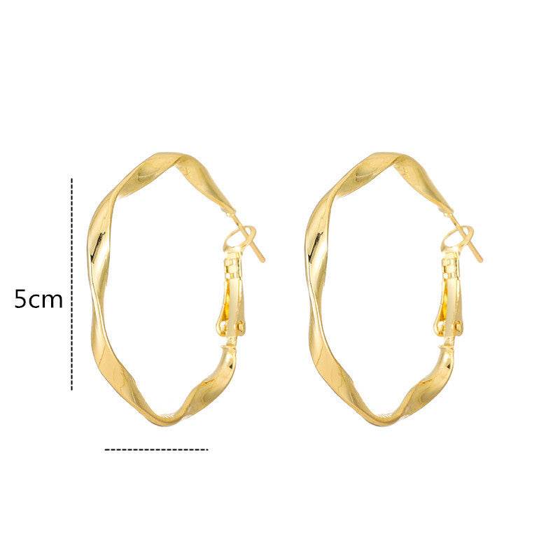 Metal hoop earrings - Mubimart
