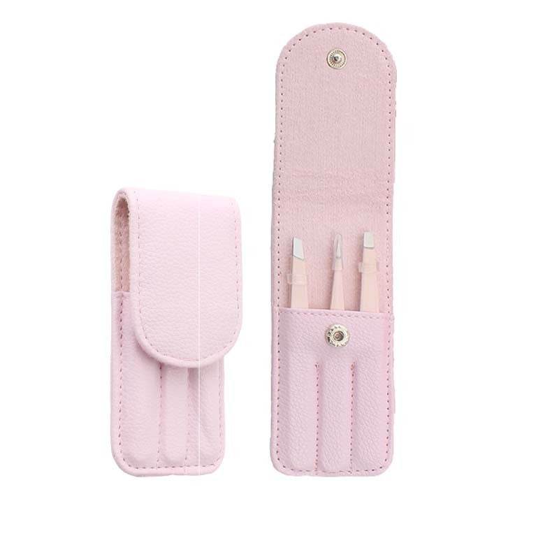 Three-piece eyebrow tweezers set - Mubimart
