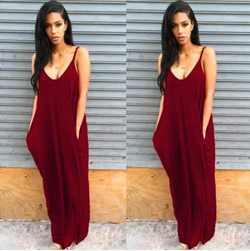 Women Summer Dress Casual Long Dresses Plus Size - Mubimart