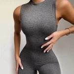 Sleeveless fitness sports jumpsuit women - Mubimart