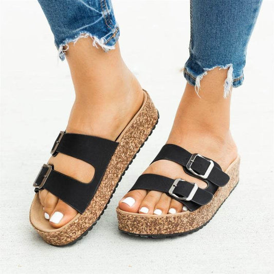 Flat sandals with flat feet - Mubimart