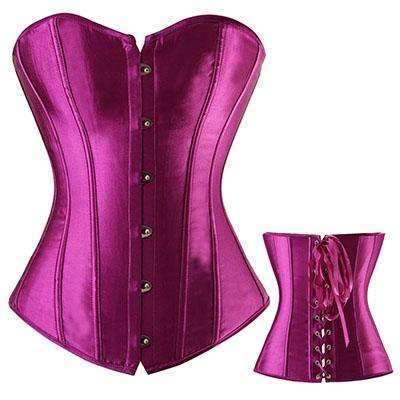 Bustier Lace up Boned Top Corset Waist Shaper - Mubimart