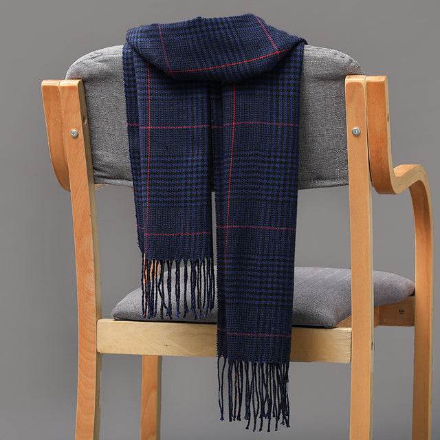 Mens And Girls Neckwear Cashmere Check Childrens Scarf - Mubimart