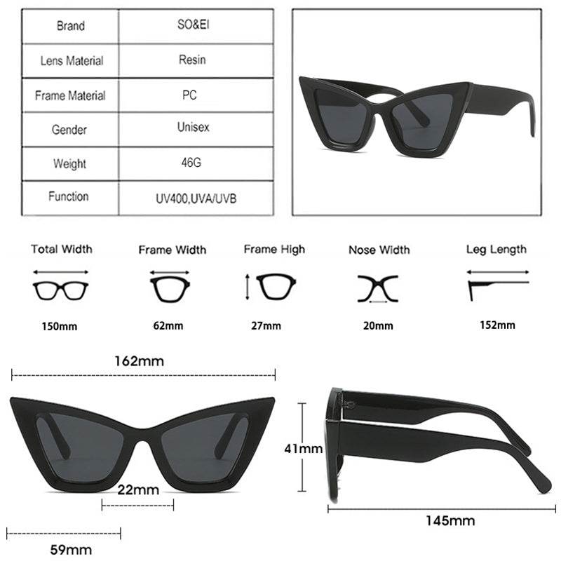 Cat-eye Sunglasses Retro Modern Trend European And American Street Patting Glasses - Mubimart