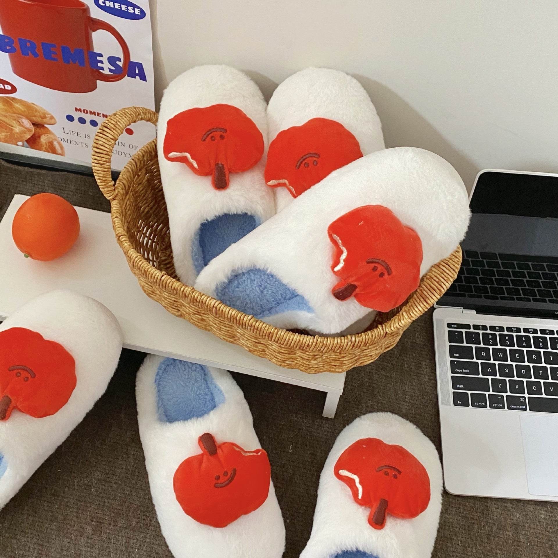 Cute Cartoon Plush Slippers Winter Warm Fleece Shoes Indoor Bedroom Floor Home Slipper For Women - Mubimart