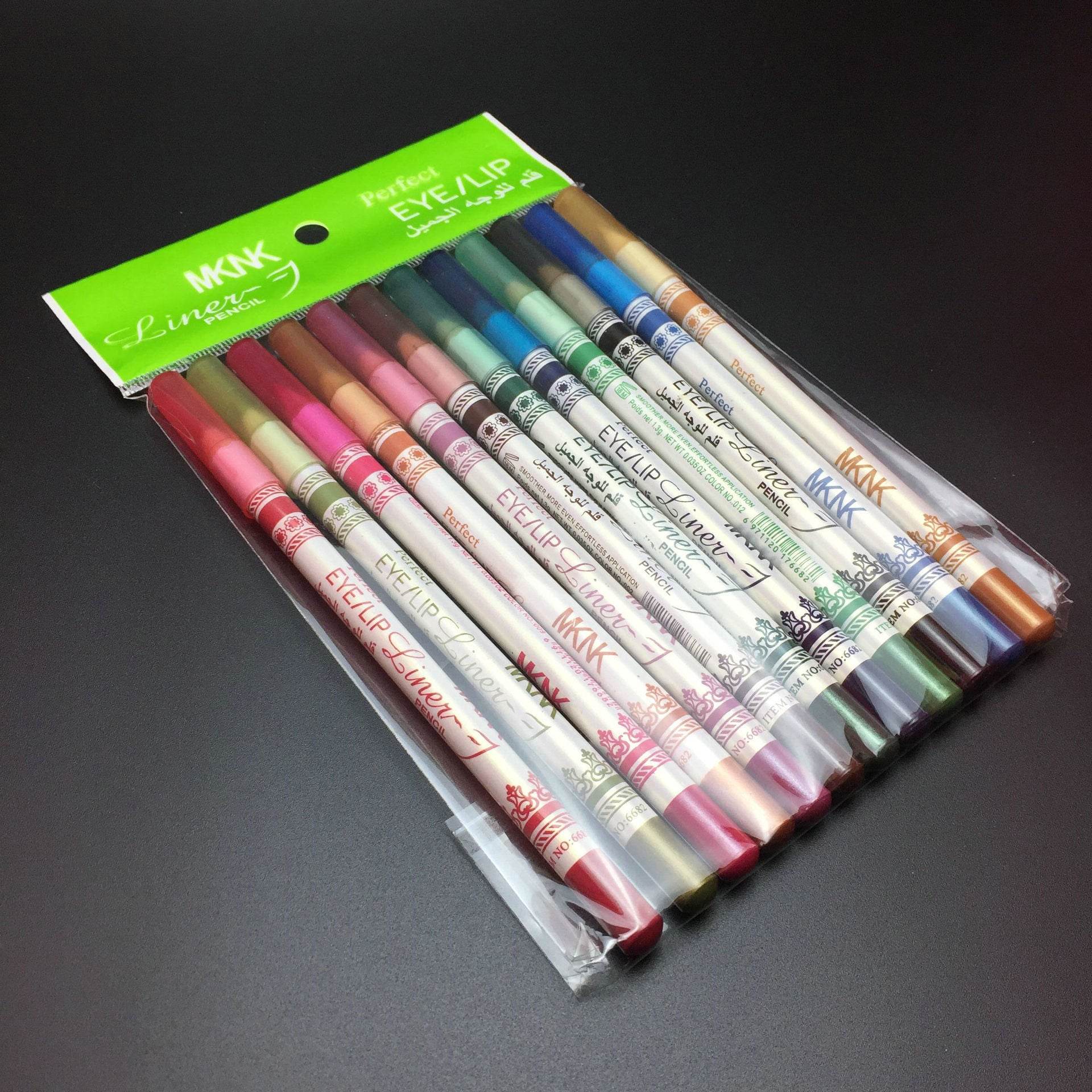 Cosmetics 12 Colors Glitter Lip liner Eye Shadow Eyeliner Pencil Pen Makeup - Mubimart