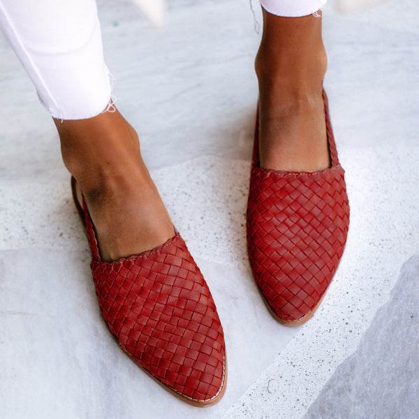Pointed toe flat sandals - Mubimart
